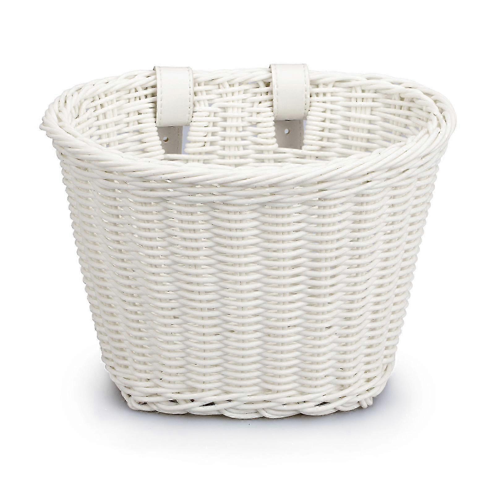 Hand-Woven Bicycle Basket Large Capacity Strong Load-bearing Easy Installation Handlebar Bike Front