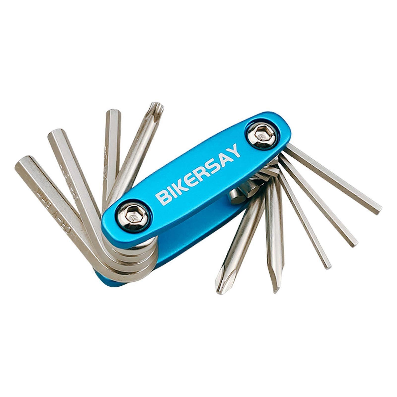 Bike Repair Multitool Heavy Duty 2/2.5/3/4/5/6MM Hex Screwdriver Cross Straight Torx Screwdriver Road Mountain Bicycle Maintenance Mini Folding Multi-