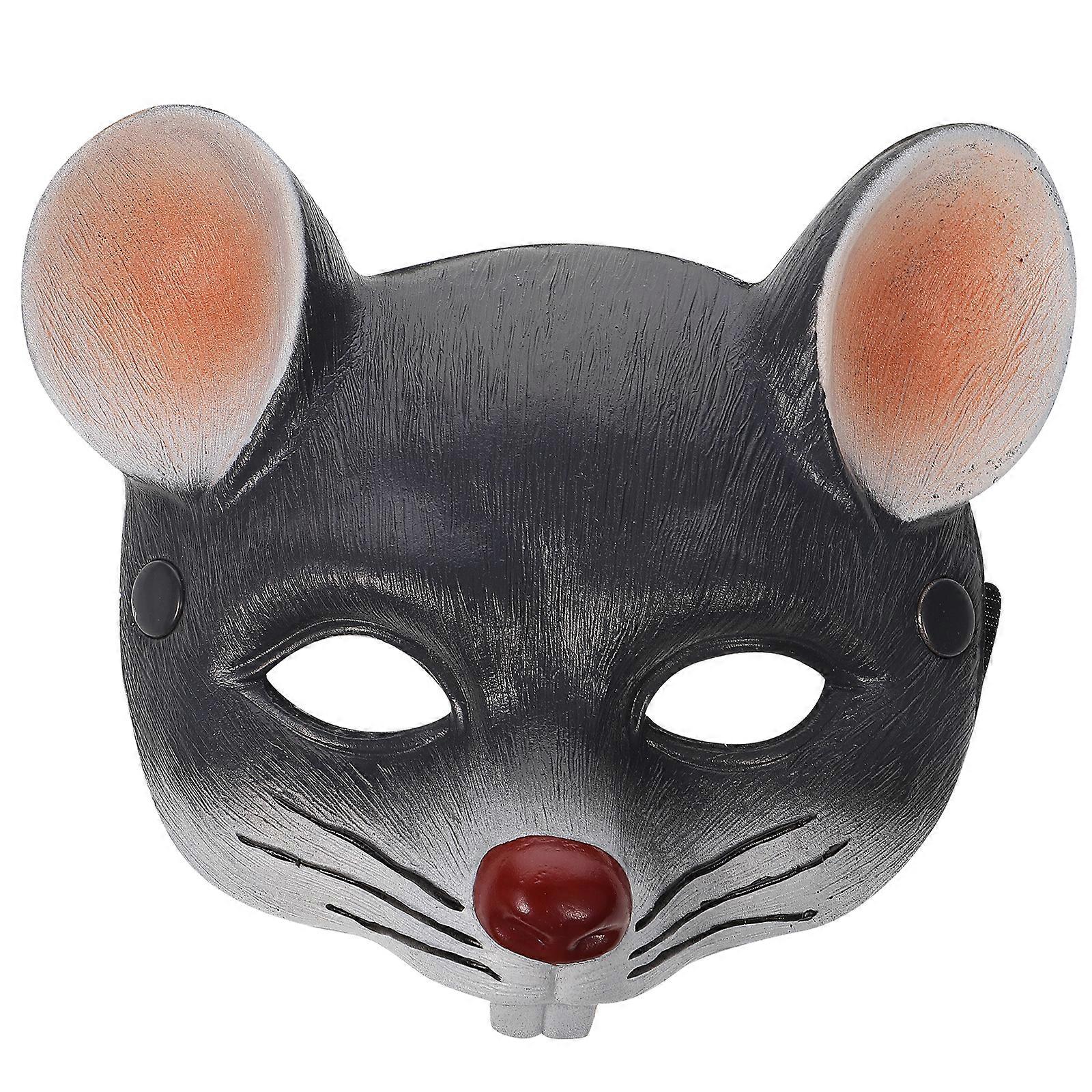 1pc Carnival Mask 3D Mouse Mask Party Face Cover Cospaly Party Halloween Supplies for Kids AdultsGrey