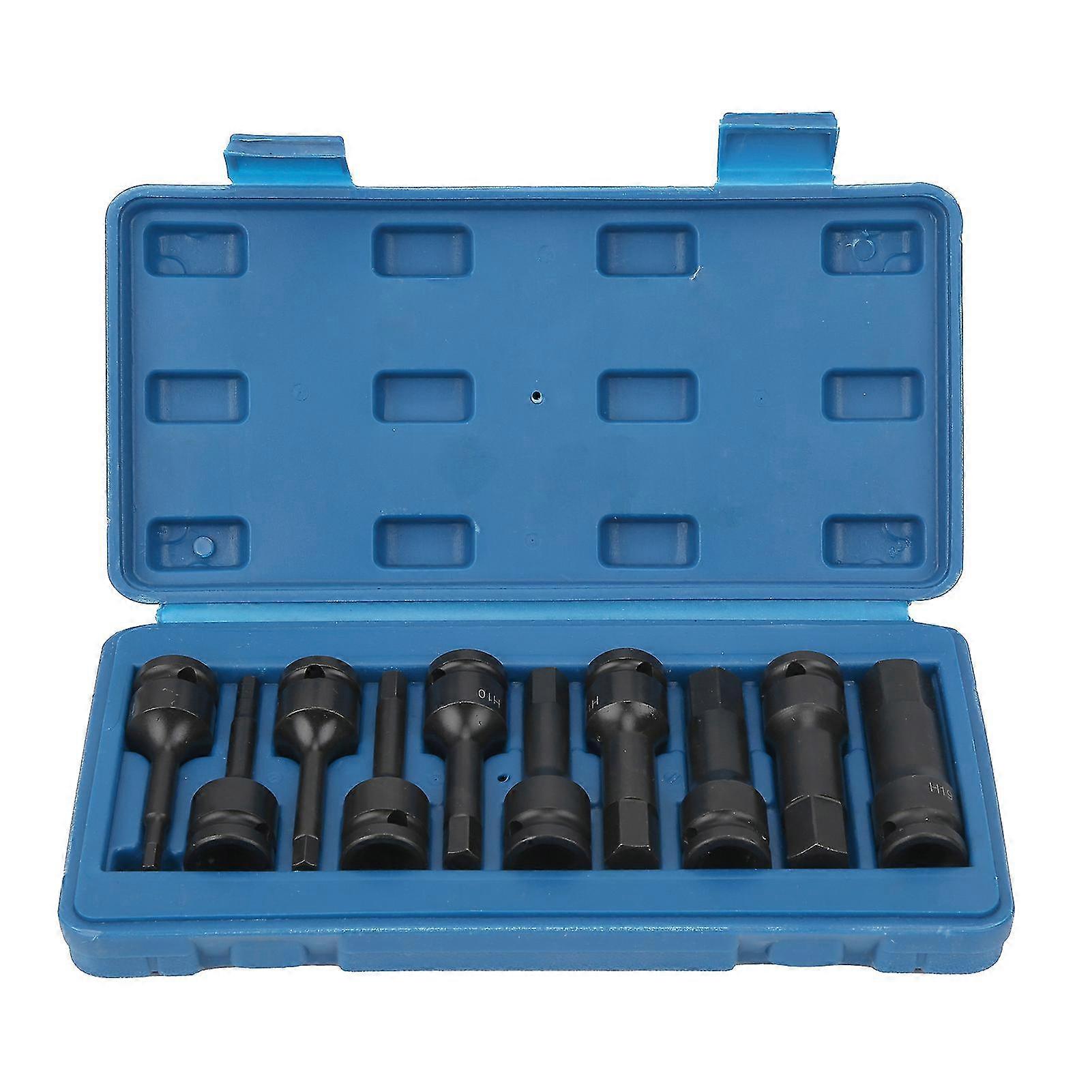10pcs Socket Screwdriver Bit Set 1/2in Square Drive For Wrench H5h19 Rep Tool E2u011