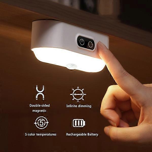 ZK-Promise Dimmable LED Reading Desk Lamp USB Rechargeable Touch Learning Desk Lamp Magnetic Bedside Lamp Small Night Light Household 1200mAh Inductiv