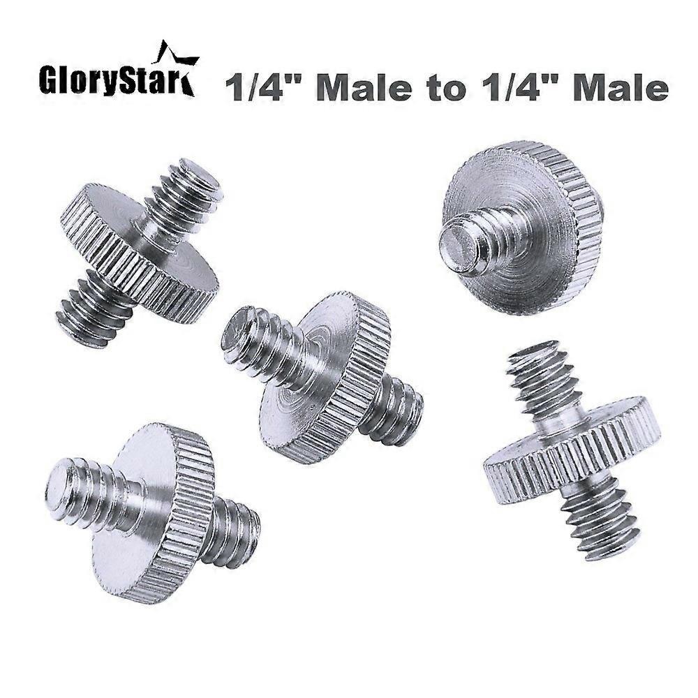 50pcs אביזרי מצלמה 1/4" זכר ל-1/4" מתאם הברגה זכר 1/4 אינץ 'מתאם בורג זכר כפול תומך במעמד חצובה מתכת