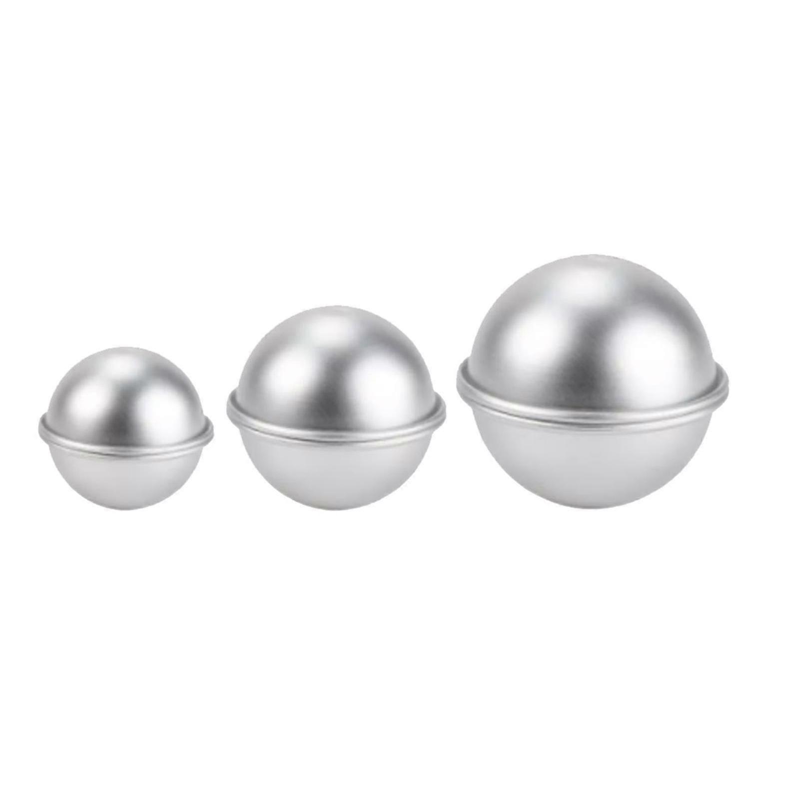6pcs Diy Craft Aluminum Alloy Sphere Smooth Multifunctional Cake Bath Bomb Mold