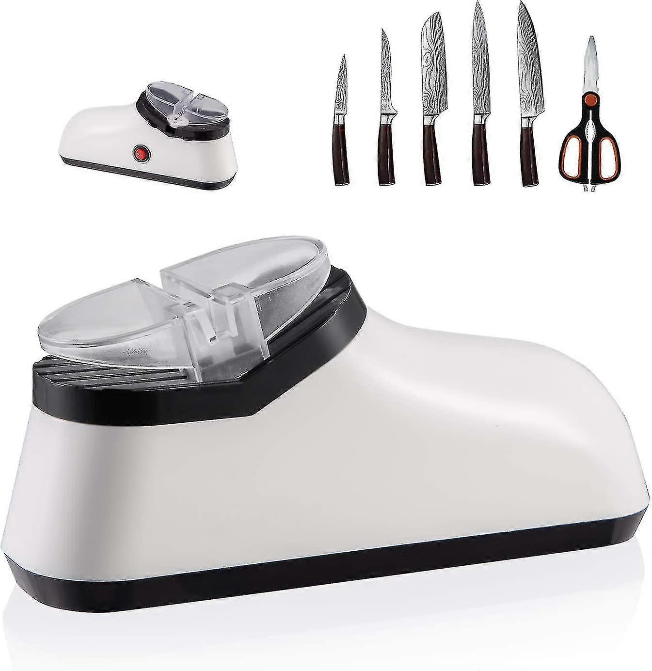 Electric Knife Sharpener, Kitchen Knife Sharpener, 2-stage System Rechargeable Scissors Sharpener With Non-slip Base, For Paring, Chefs And Pocket Kni