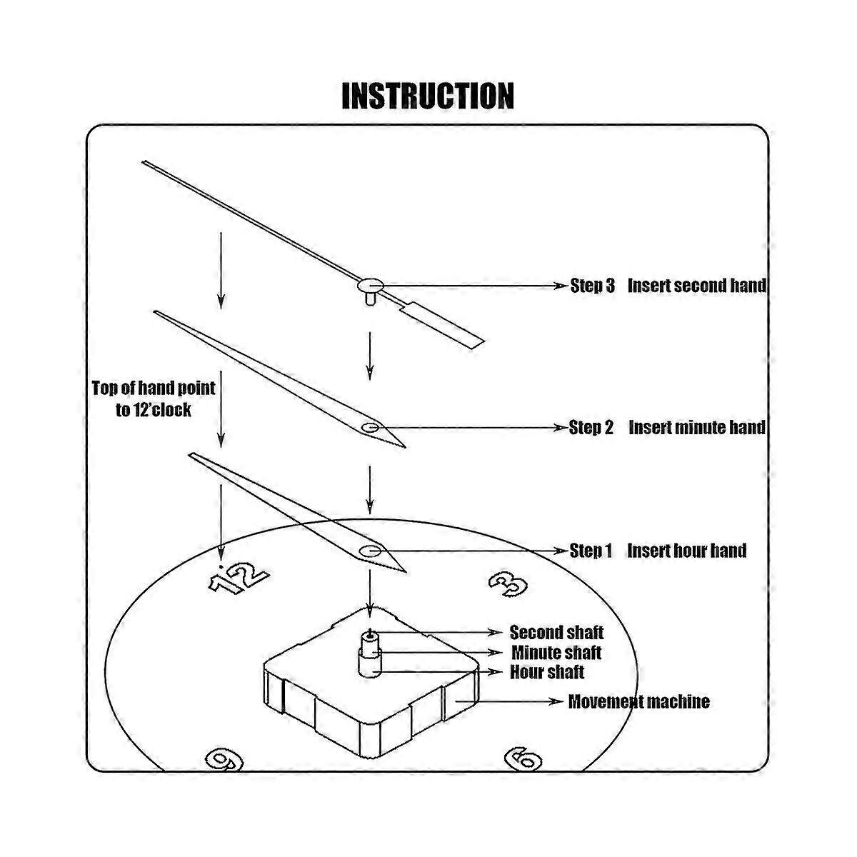 6pcs Clock Mechanism Replacement Kit With 7 Pack Clock Hand Diy Silent Sweep Clock Motor Clock Repa