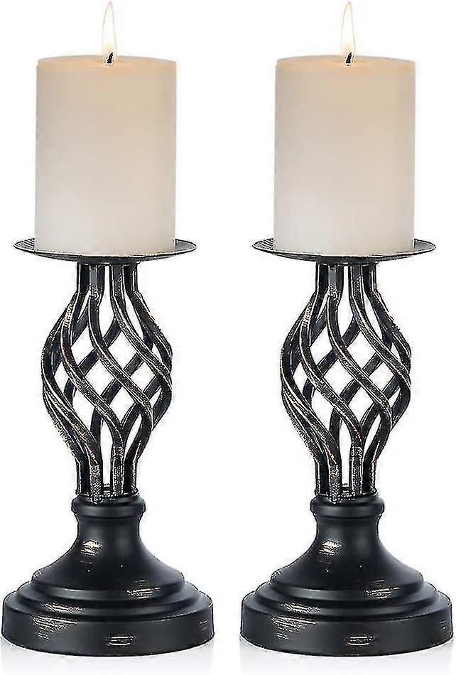 Candle Holders Black 2 Pieces(28cm)