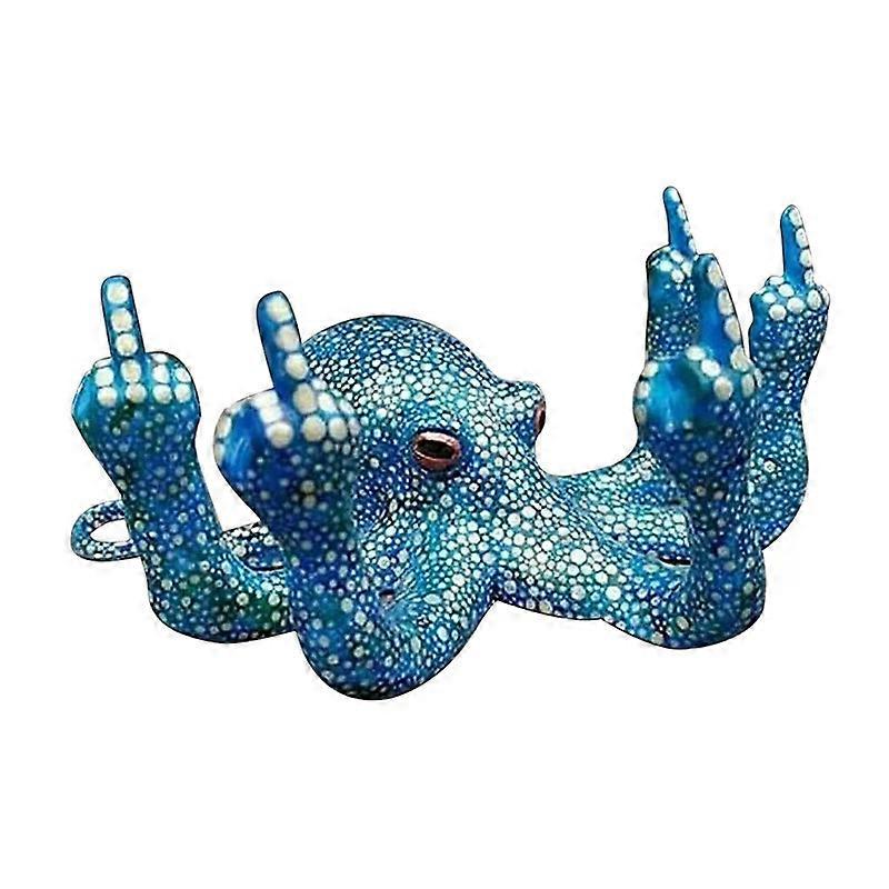 Luminous Gesture Angry Octopus Decor Octopus Sculpture (blue)