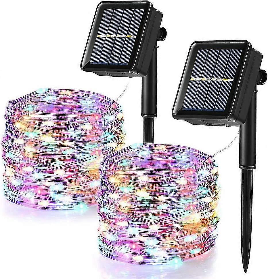 [2 Pack] Solar String Lights Outdoor,12m