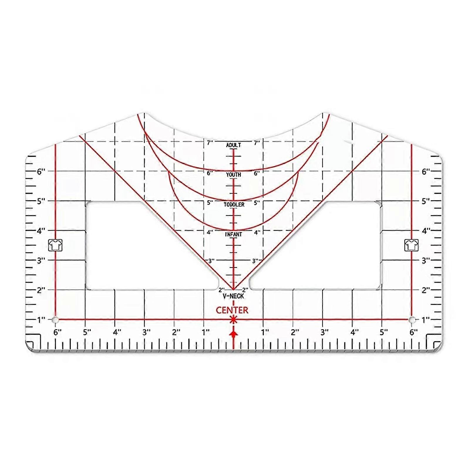 Alignment Ruler Round Neck DIY Sewing Universal T-Shirt Design Calibration Tool Ruler Sewing Shop Supplies KAESI