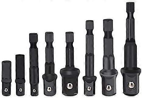 8 Piece Drill Socket Adapter Set, Hex Shank
