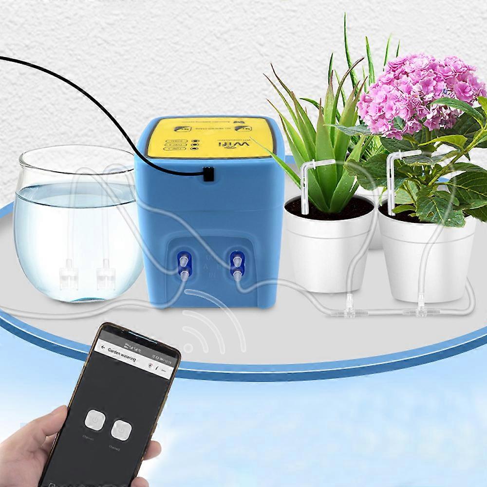 Garden Drip Irrigation Device WIFI Mobile APP Control Intelligent Timer System Automatic Watering Device Double Pump Controller