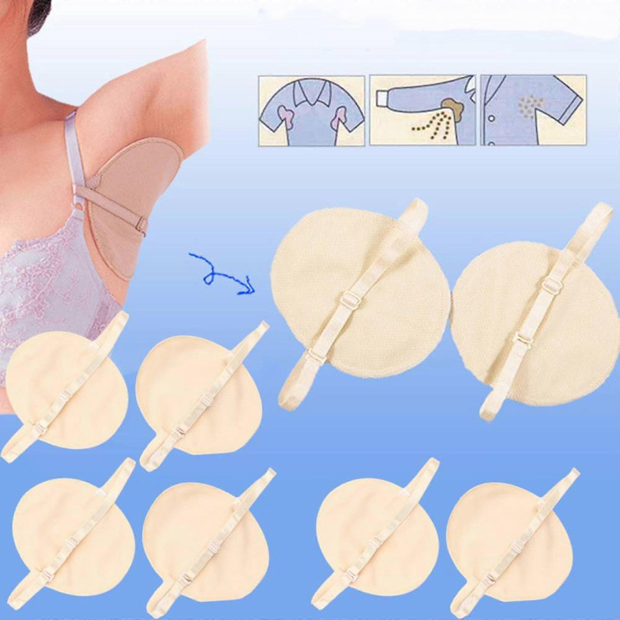 4 Pairs Washable Underarm Anti-sweat Pads Shoulder Absorbent Deodorant Mesh Pads