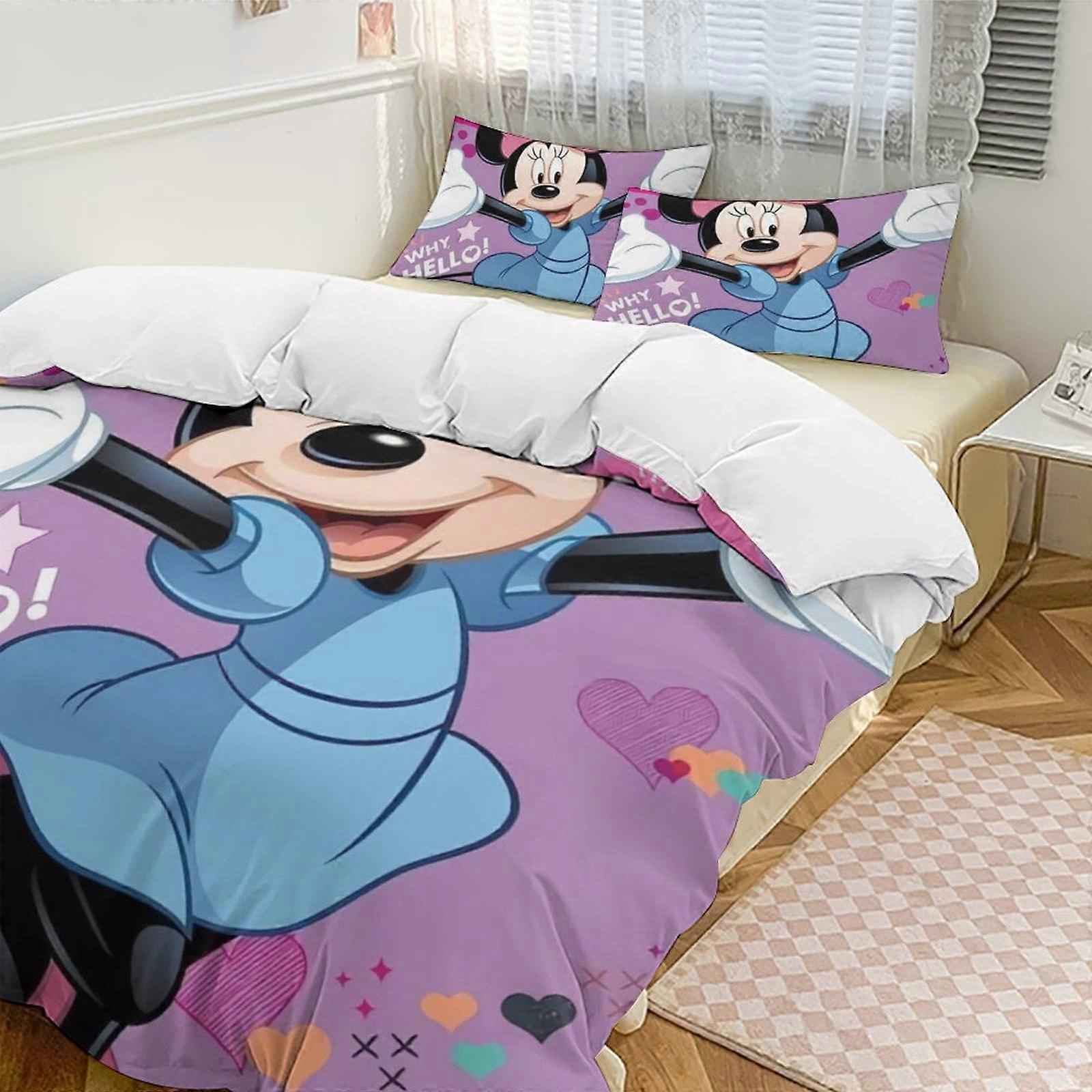 v4298  Bed Sheets Bedding Minnie MouseCartoon Collection 3-Piece Comforter Set, Personalized Bedding Decor for Kids And Teens  Bed Sheets  yuq4298