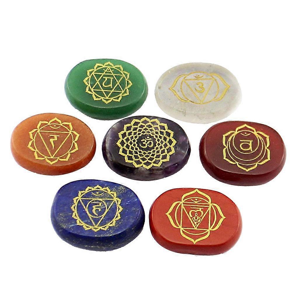 7pcs刻印レイキエネルギークリスタルパームストーン