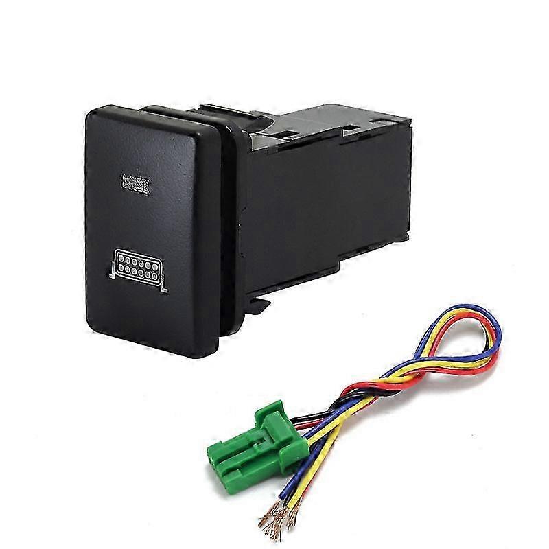 1PC Green LED Recorder Monitor Radar Parking Sensor Front Fog Light Tailgate Switch Button For Toyota PRADO domineering 10-19