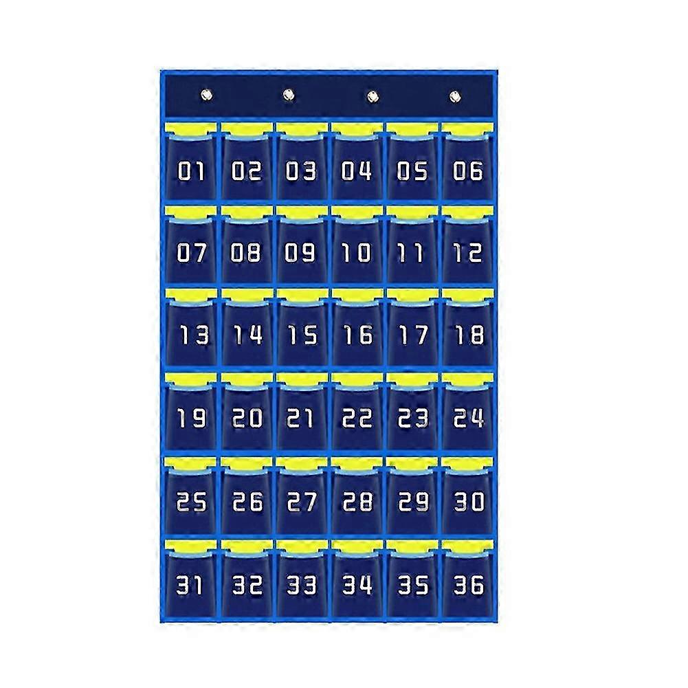 36 Numbered Pockets Chart Cell Phone Hanging Organizer Hanging Bag for Classroom Calculator Mobile