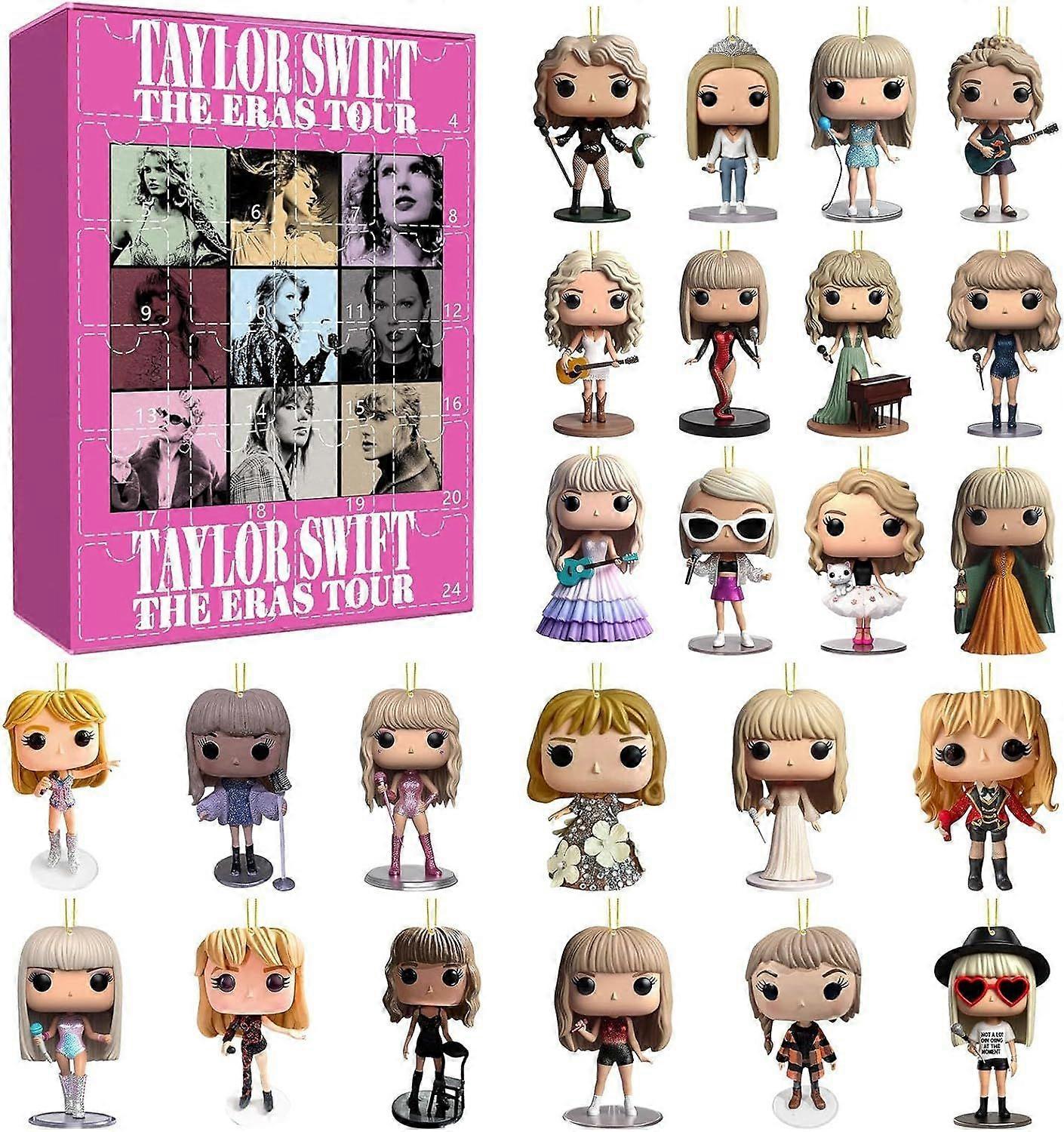 هدايا Tay-lor Gift Chic 2024 Advent Calendar ، هدايا زخرفة أكريليك تقويم العد التنازلي لعيد الميلاد لمدة 24 يوما للجماهير-CDQ