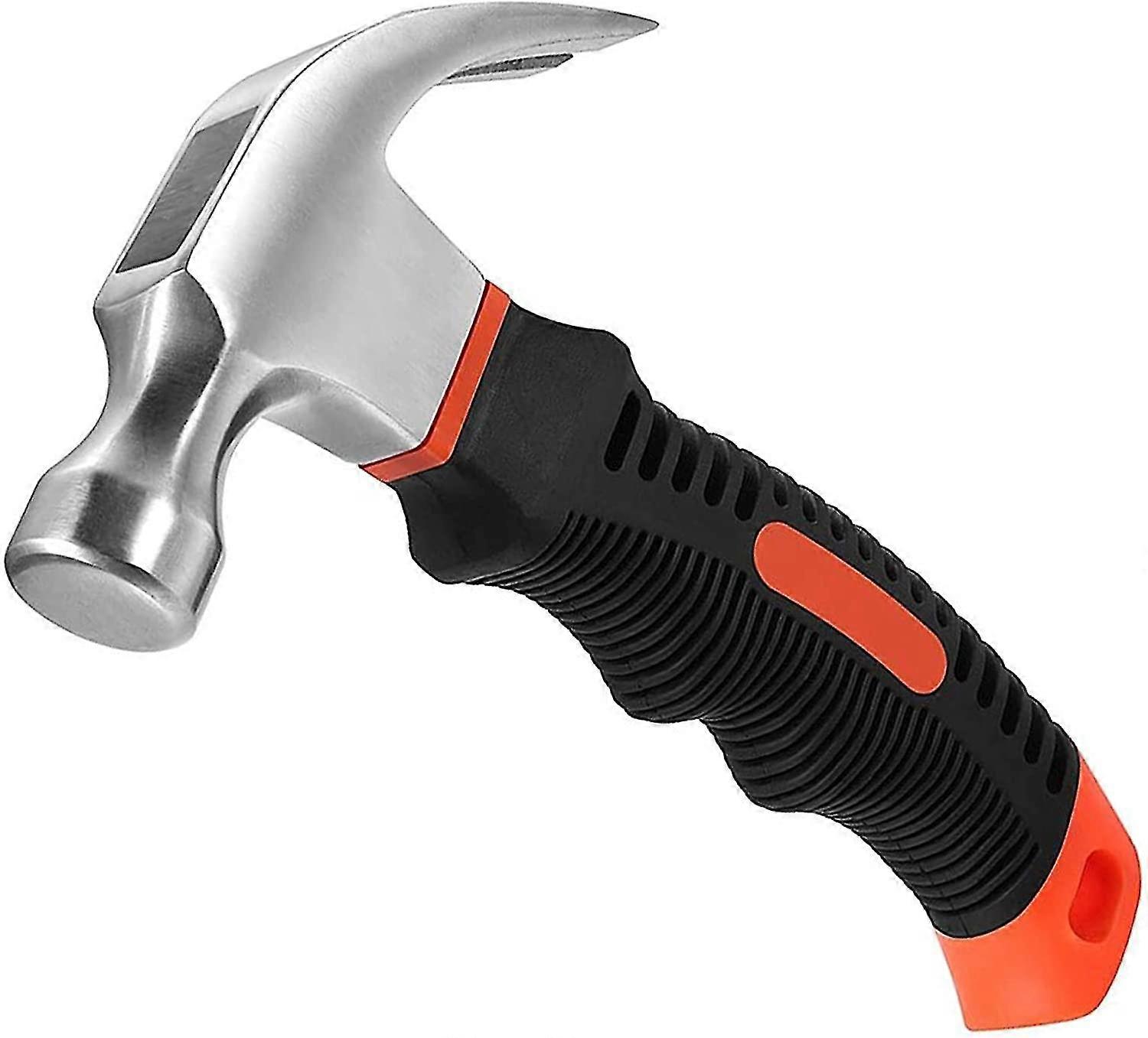 Mini Hammer, Multipurpose Hammer, Small Carbon Steel Nail Puller Hammer With Handle (orange+black)