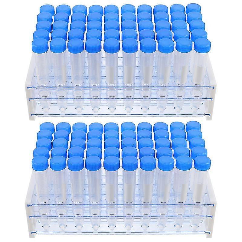 100st Experiment Provrör 15 ml Plastcentrifugrör Med 2st Rörställ