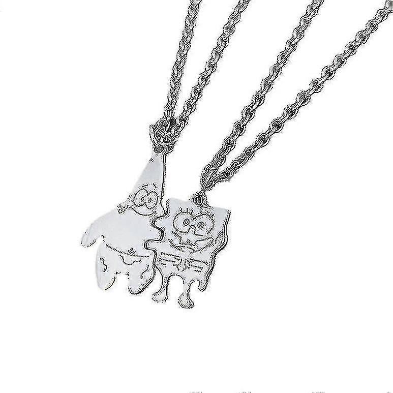 Spongebob Squarepants Pie Big Star Couple Titanium Steel Necklace Does Not Fade