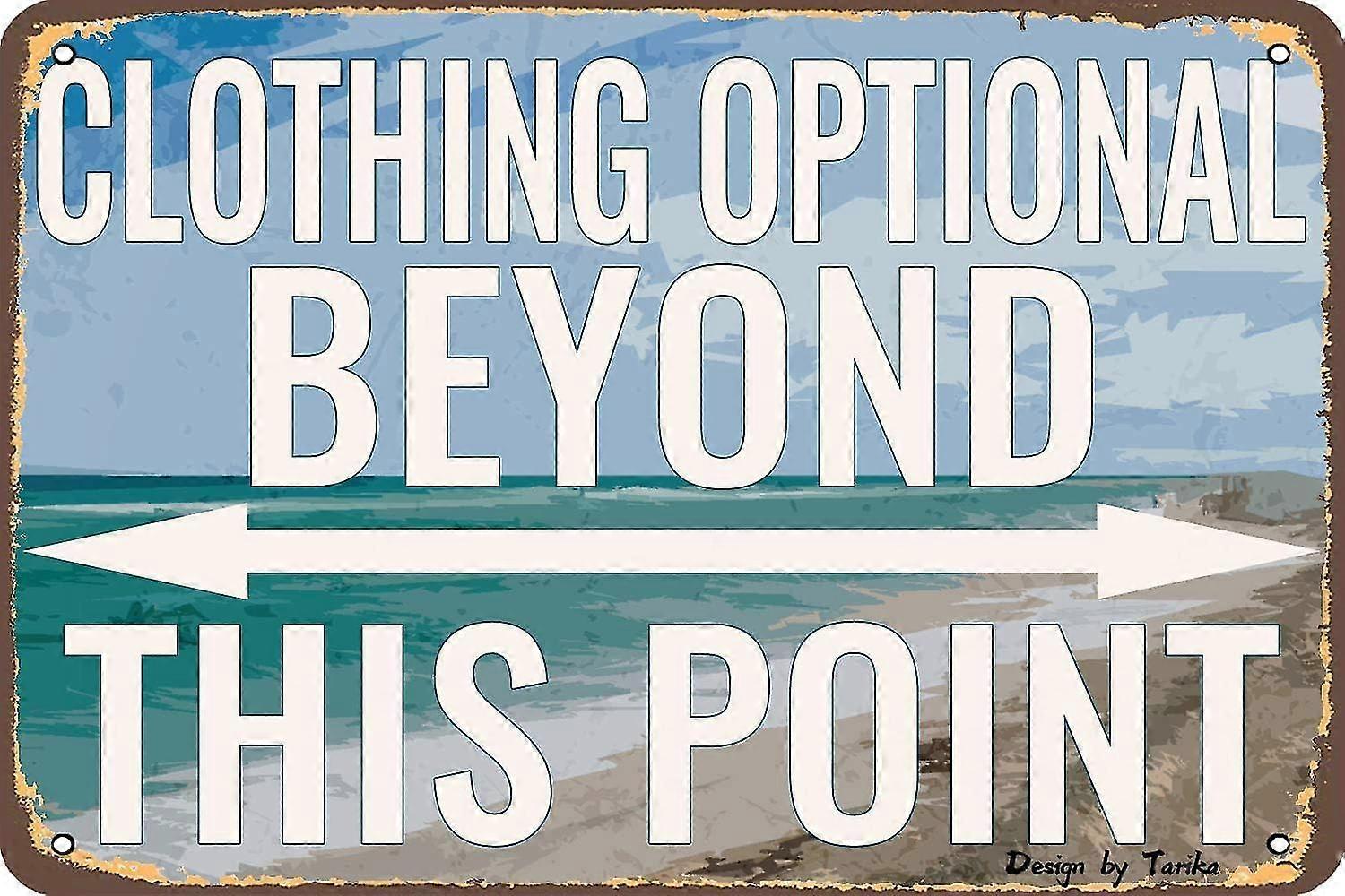 Placa de Sinalização de Ferro Além deste Ponto Opcional para Roupas 8x12 Polegadas OU 12x16 Polegadas 