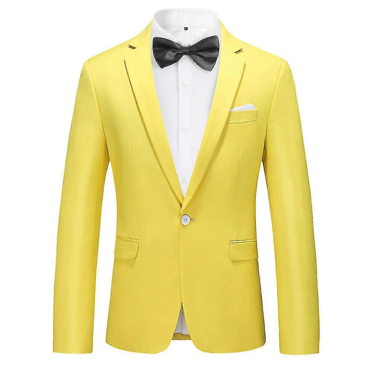 VAWAN Mens Business Wedding Blazer Solid Color Slim Fit Suit Jacket
