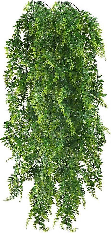 2pcs 85cm Artificial Ferns Hanging Plants Fake Long Hanging Plants Fake Climbing Plant Fake Indoor Plants Boston Fern for Wall Home Hanging Basket Dec