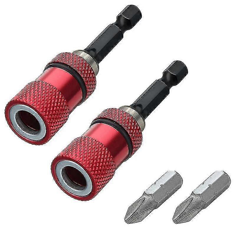 Drywall Bit Holder 1/4 Inch Hex Quick Changer Drywall Screwdriver Attachment Magnetic Bit With 2 Pieces Ph 2 Bit