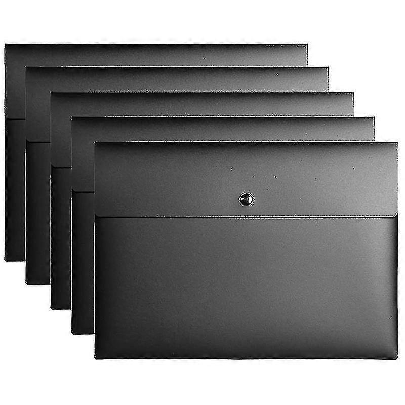 5 Folder Folder Pocket Plastic Envelope Flat File Organizer With Snap Closure A4 Size