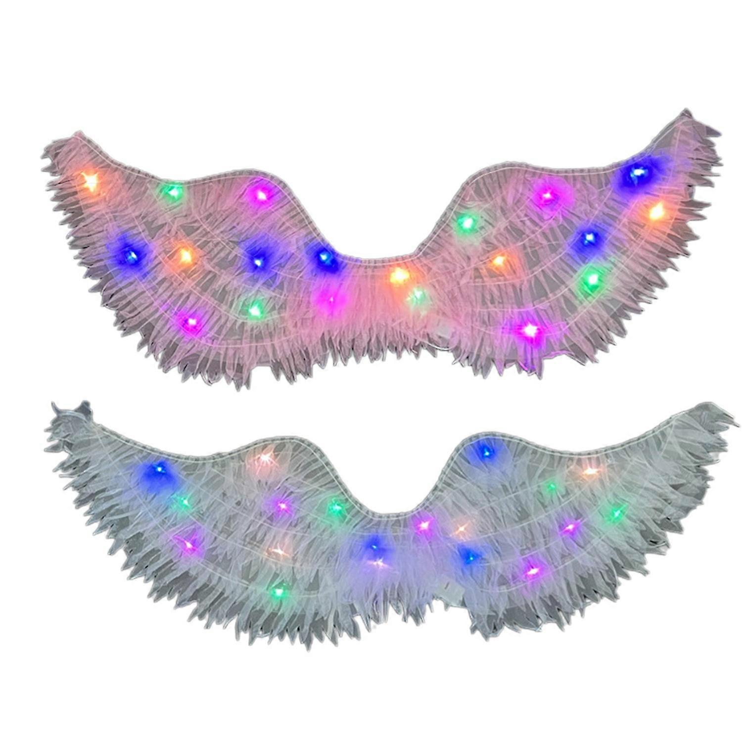 LED Light Up Angle Wing Elastic Strap Glowing Butterflies Wing Kids Adults Colorful Luminous Fairy