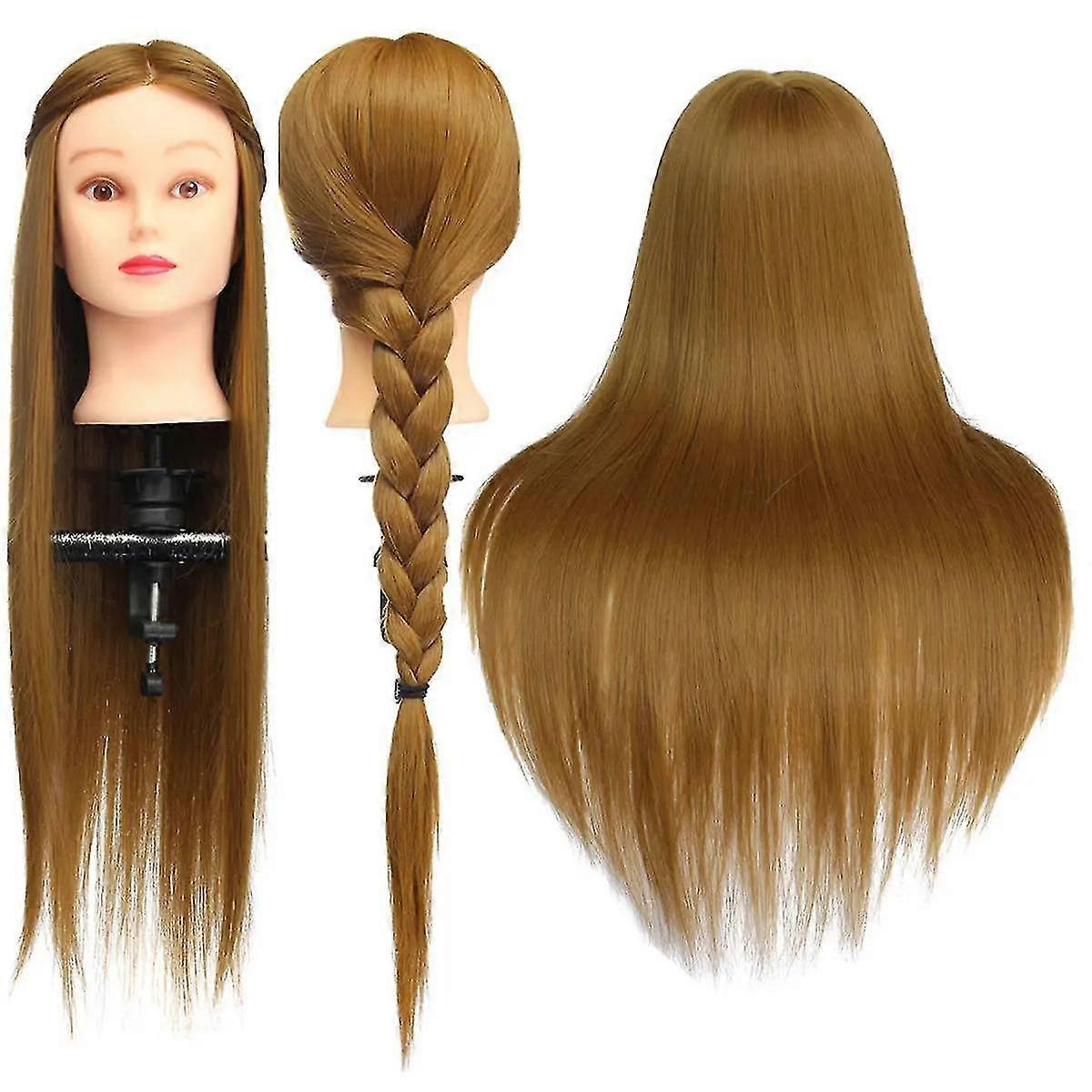 24'' Parrucchiere capelli umani pratica trucco allenamento manichino testa con morsetto