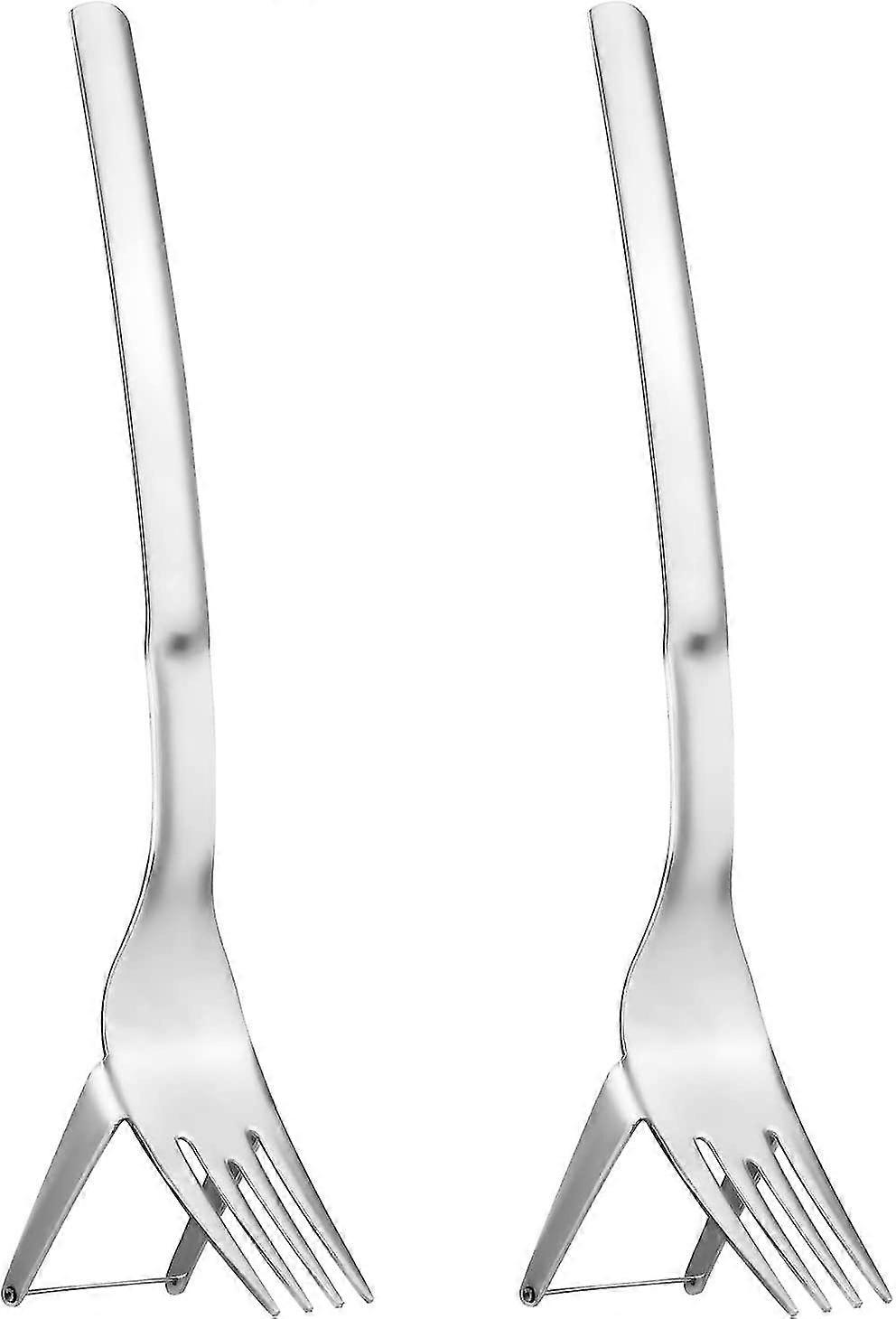 Watermelon Slicer Fork,2-in-1 Watermelon Fork Slicer Sandia Cutter Stainless Steel Fruit Fork Cutter