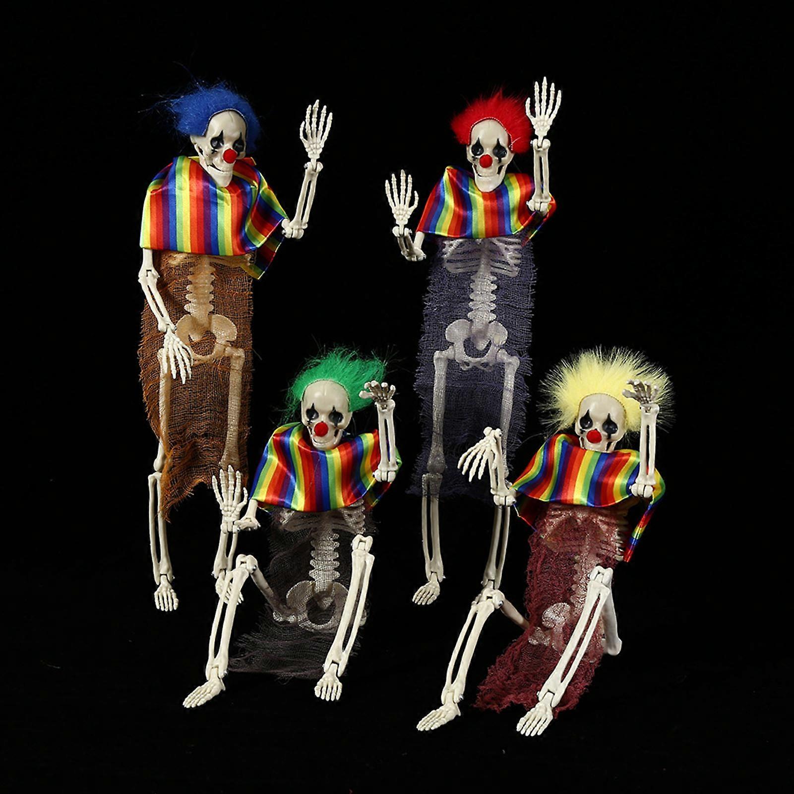 Clown Skeleton Decorations Halloween Scene Layout Props for Graveyard Haunted House Props