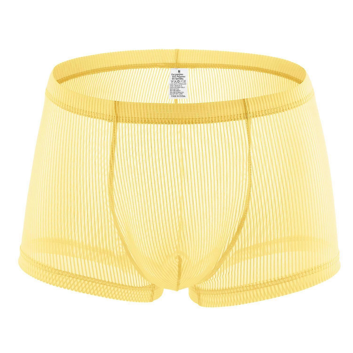 الرجال انظر من خلال مخطط مثير الملاكم سراويل السراويل تنفس الملابس الداخلية المثيرة السراويل الداخلية