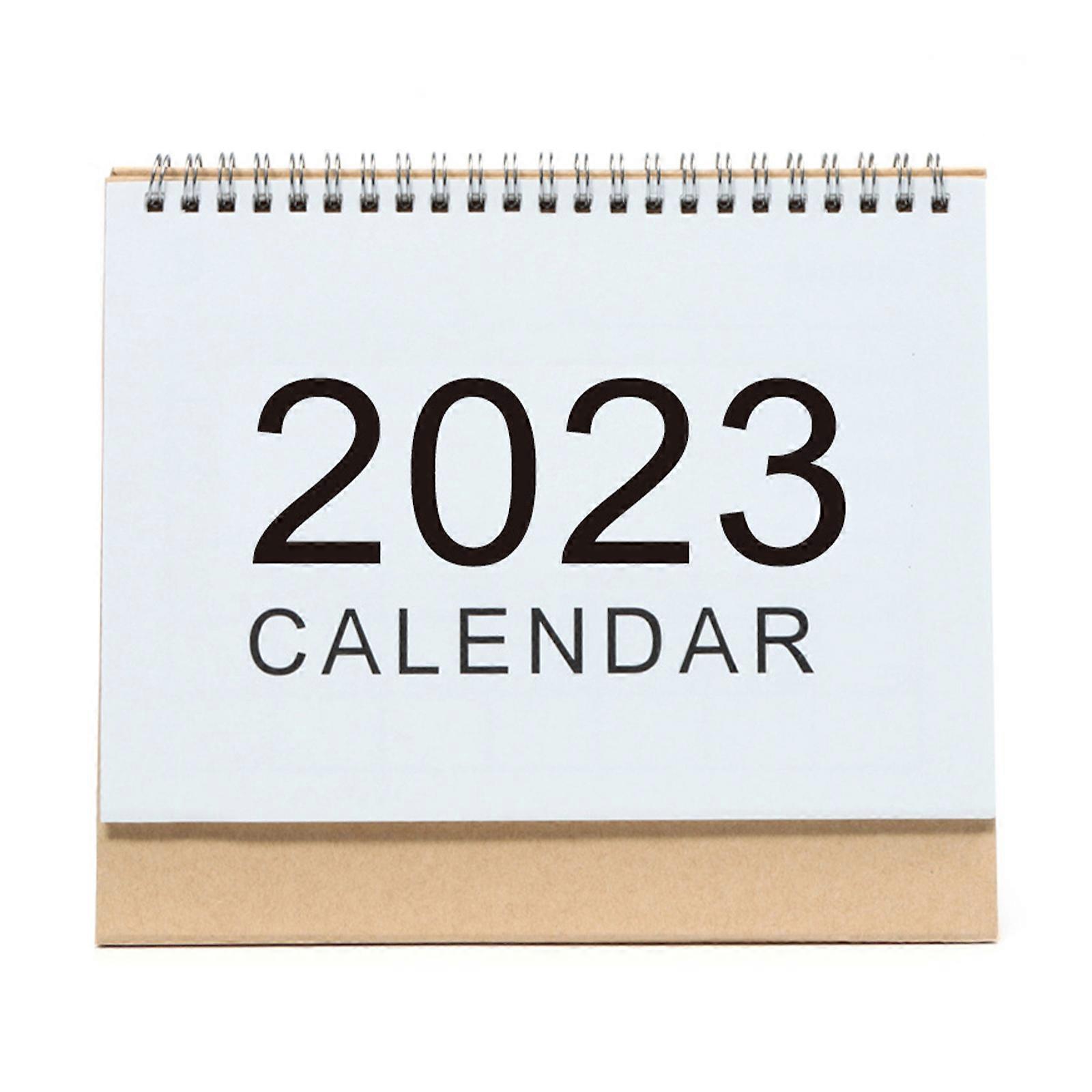 Portable and Foldable Desk Calendar 2023 Planner White Simple Design Plans Recording 12-month Supplies Calendars,2023 New