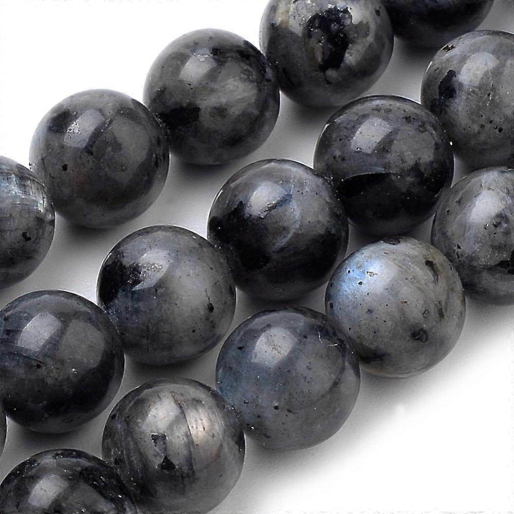 10Strand Natural Larvikite Beads Strands Round 8mm Hole: 1mm 46~48pcs/strand 15.7 inch