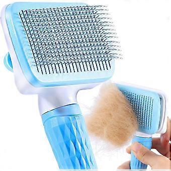 Dog Comb Brush, Pet Grooming Brush, Daily Use To Clean Loose Fur Dirt, Great For Dogs And Cats With Medium Long Hair - Blue