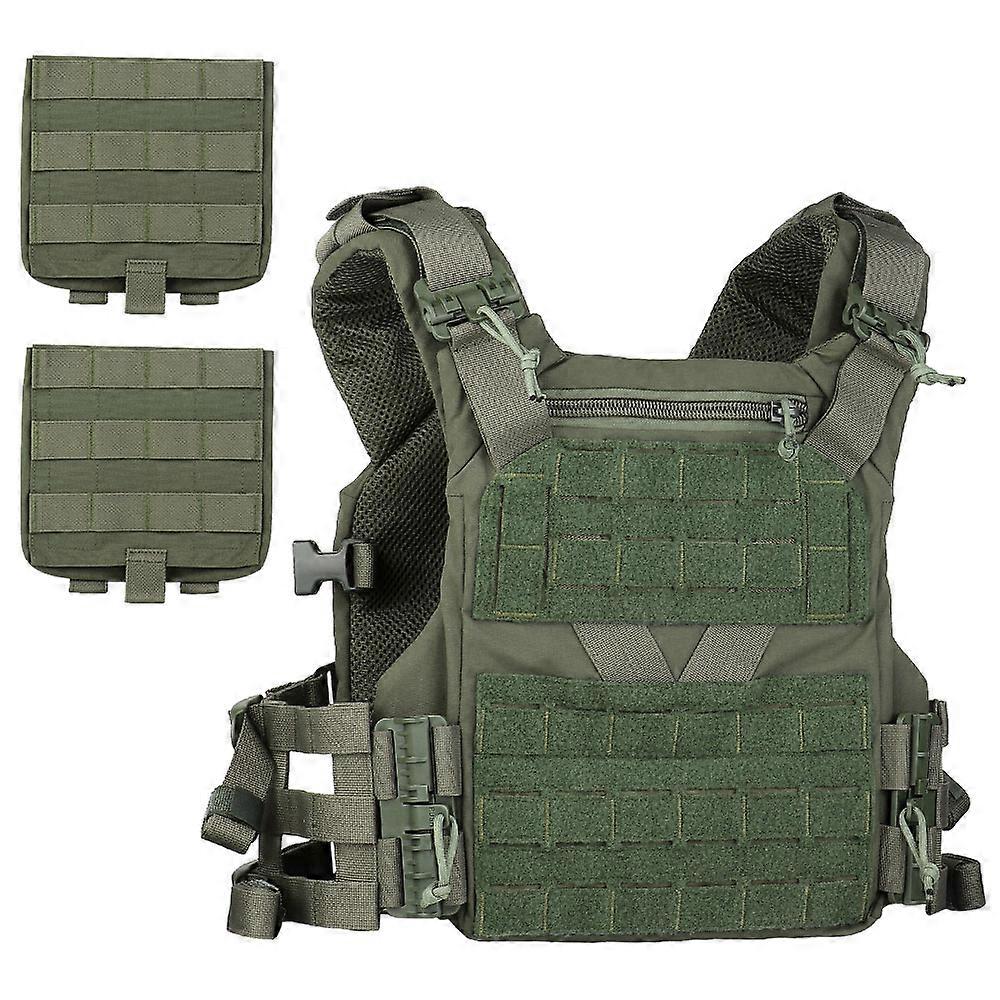 K19 Airsoft Tactical Vest Hunting Military MOLLE Vest with Quick Release Slide System Compatible S/M/L Baffle Plate 1000D Nylon
