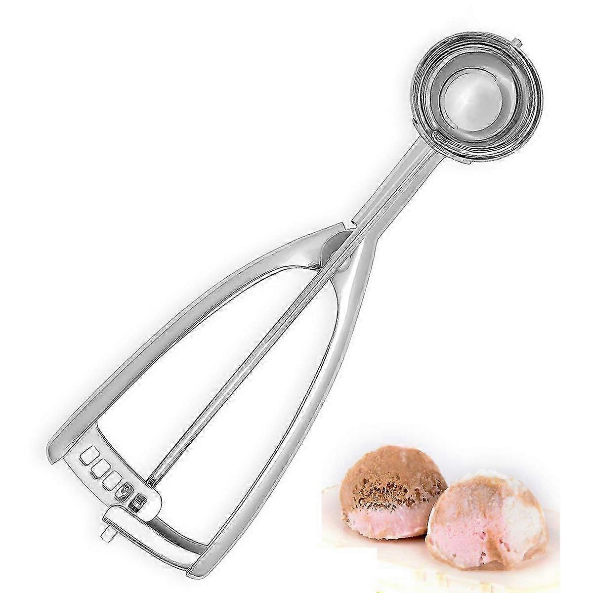 Peralng Professional Ice Cream Scoops, Cookie Scoop, Rustfrit stål Trigger Is-Scoop, Medium Kapacitet 1 Oz