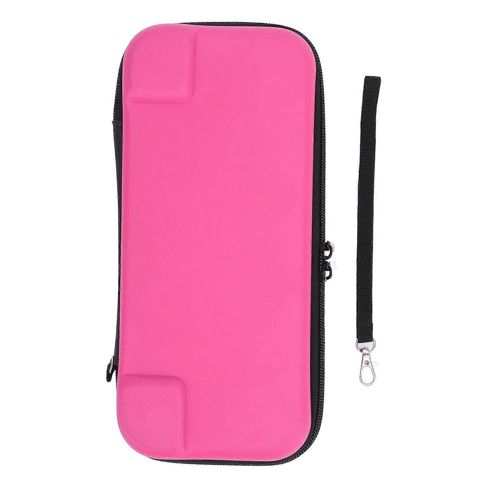 Carrying Case for Switch OLED EVA PU Shockproof Water Resistant Portable Handheld Game Console Travel Case Storage Bag with Game Card Slots Pink