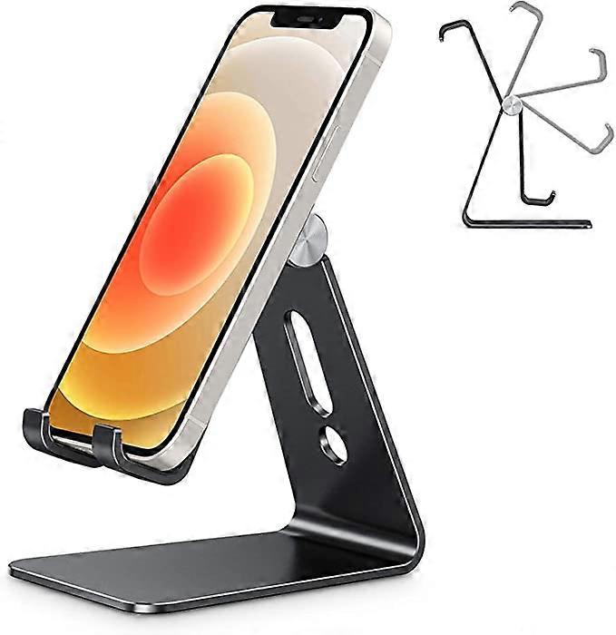 Dww-Noir Support Tlphone, Support Tlphone Bureau Multi-Angles Rglable, Support Tlphone Portable en Aluminium Compatible avec iPhone 13 Pro/13/12 Pro M