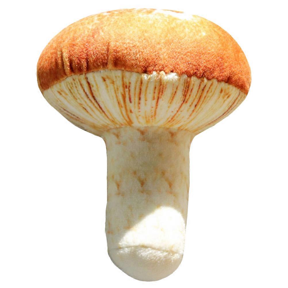 1Pc 20cm Creative 3D Shiitake Pillow Can Be Removed And Washed With Plush Toys (Orange White)