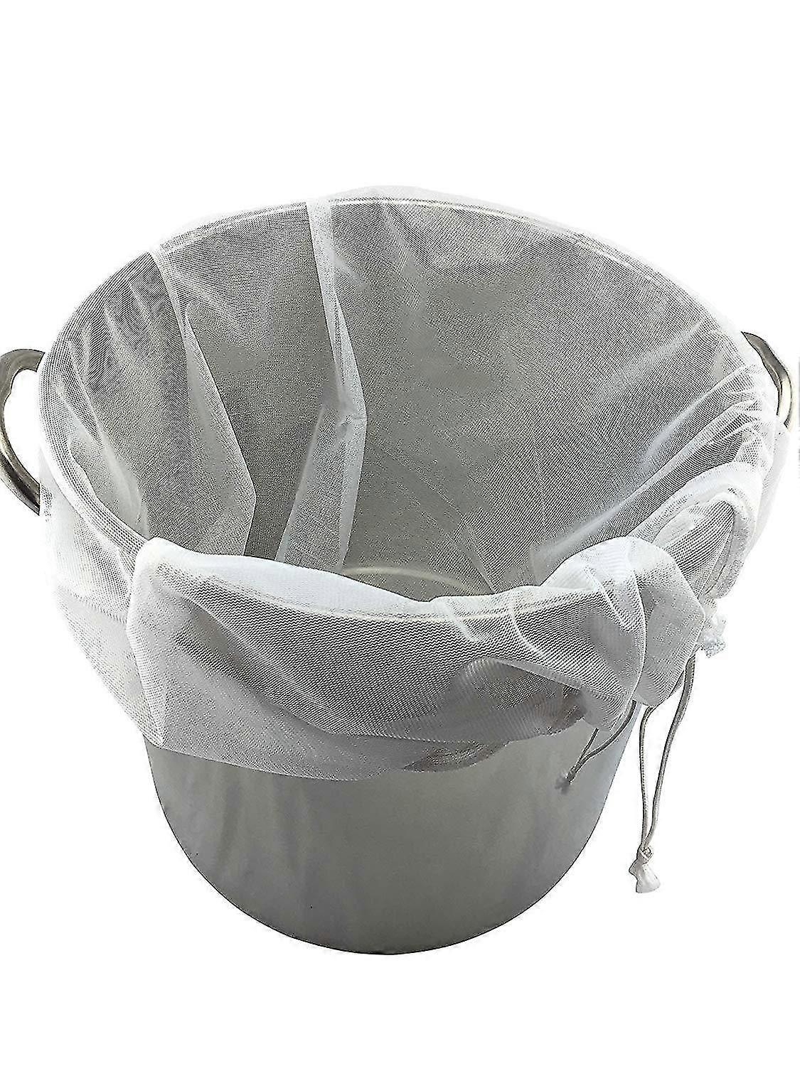 2 Pack 250 Micron Fine Mesh Reusable Brew Bags For Fruit Cider, Apple, Grape, Wine, Press, Drawstring, Brew In Bag (2 Pack- 16"11"/18"16" )