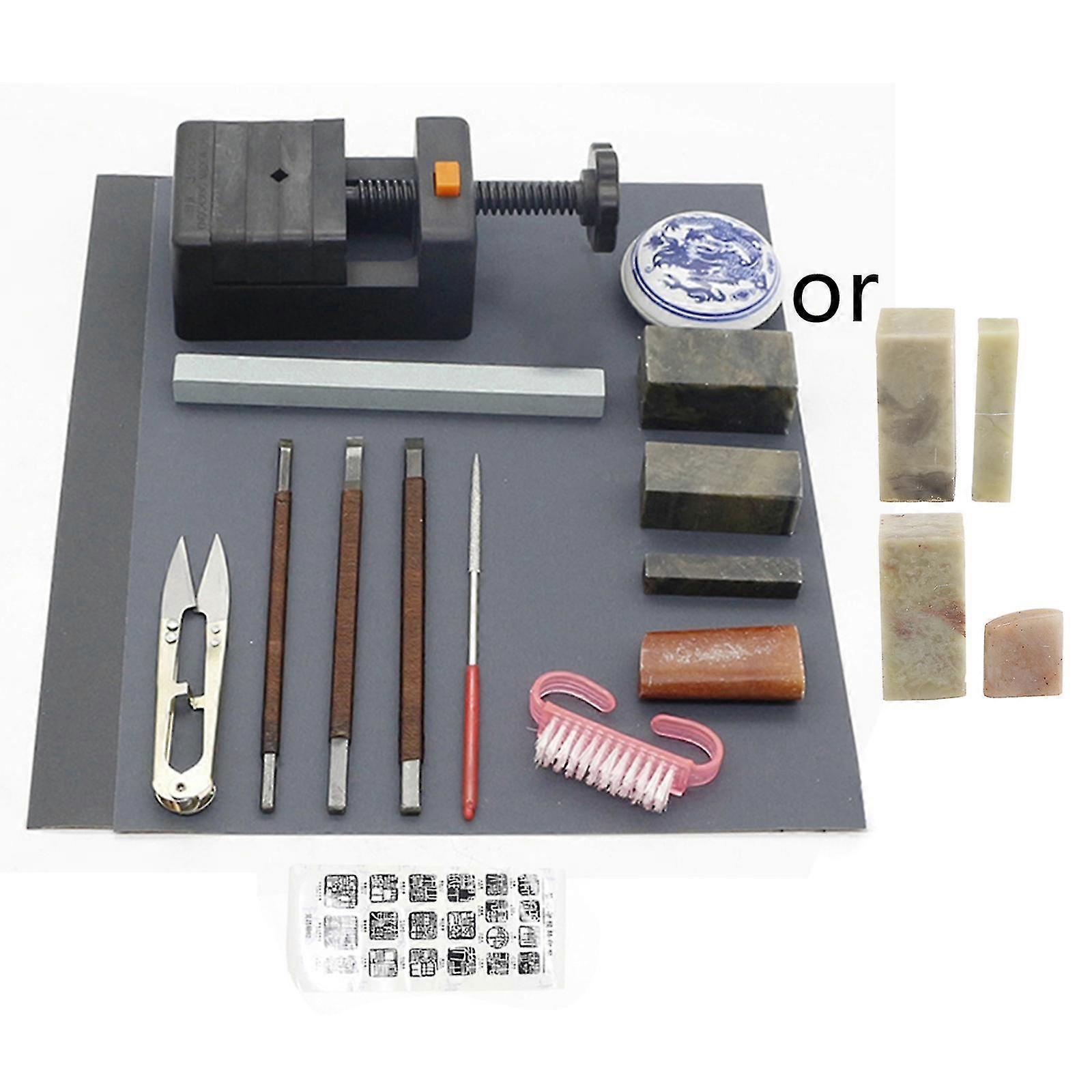15 Pcs Chinese Seal Stamp Stone Carving Tool Chisels/knife Set Kit For Carving