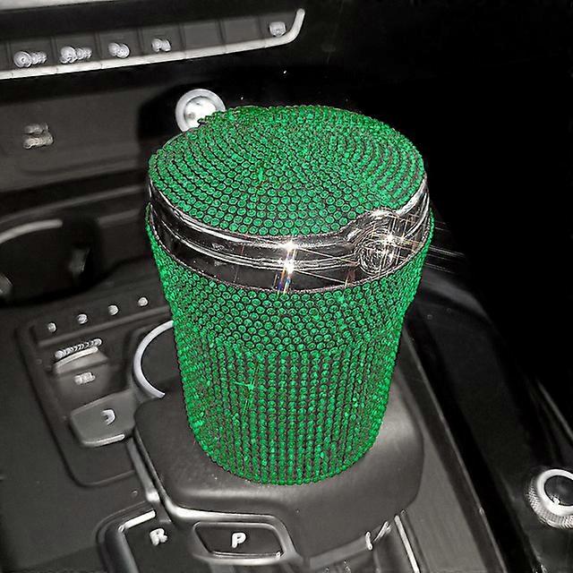Ashtrays Car Ashtray Portable Bling Cigarette Smokeless Cylinder Cup Holder with Blue LED Light Indicator Car Accessories for Women