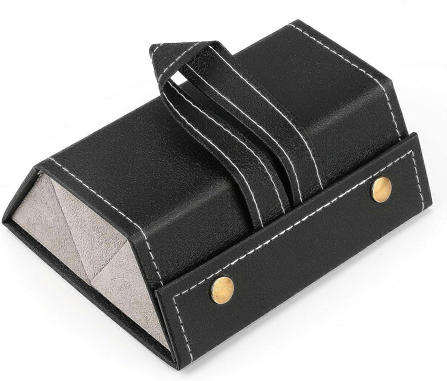 Portable Sunglasses Storage Box, Foldable Multi-Grid Multi-Function Sunglasses Storage Box3 Grids Black