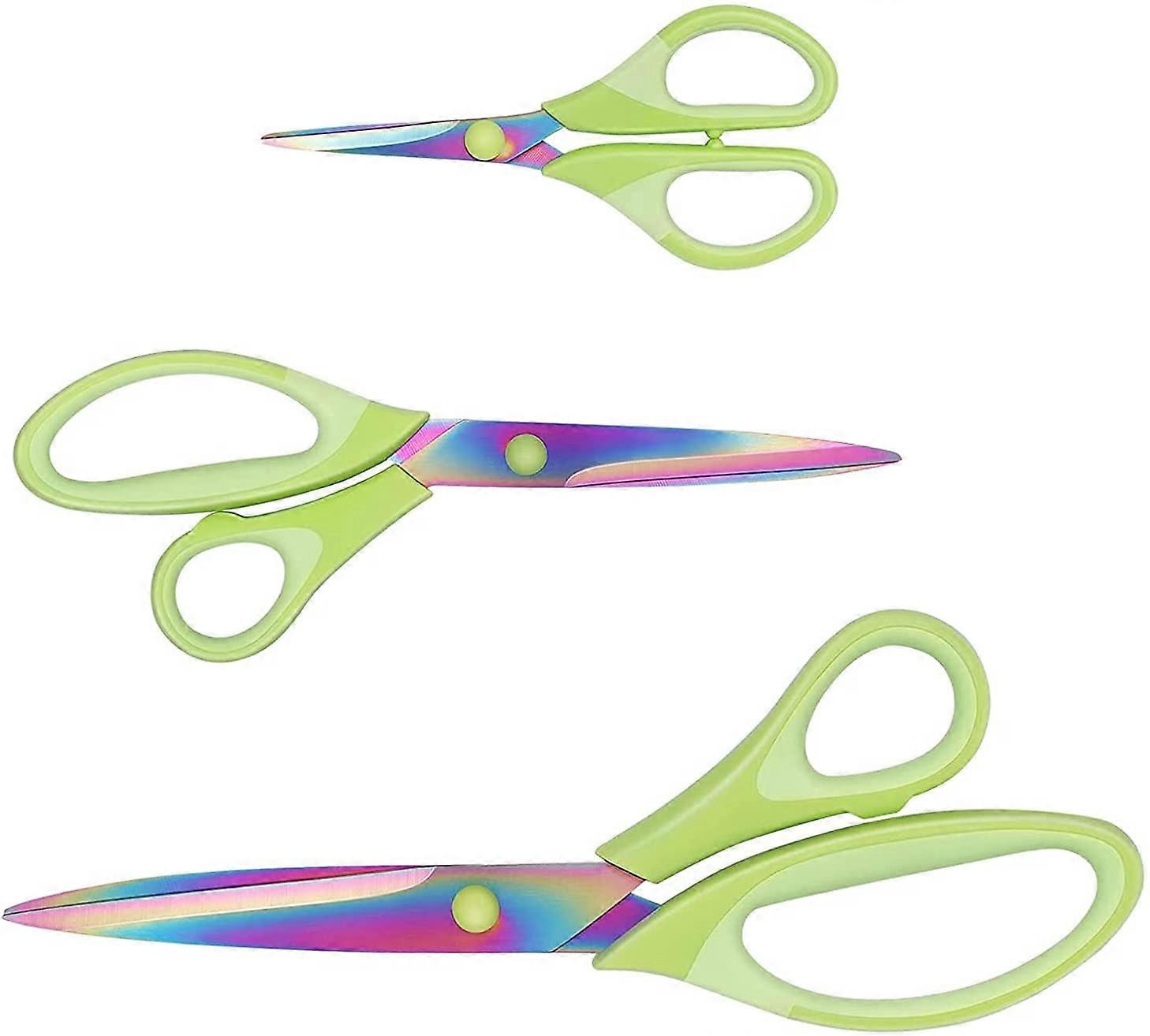 Office Scissors, Sewing Scissors, Left Handed Scissors, Titanium Scissors, Professional Super Sharp, Soft and Comfortable Handle, Multi-Purpose, Green