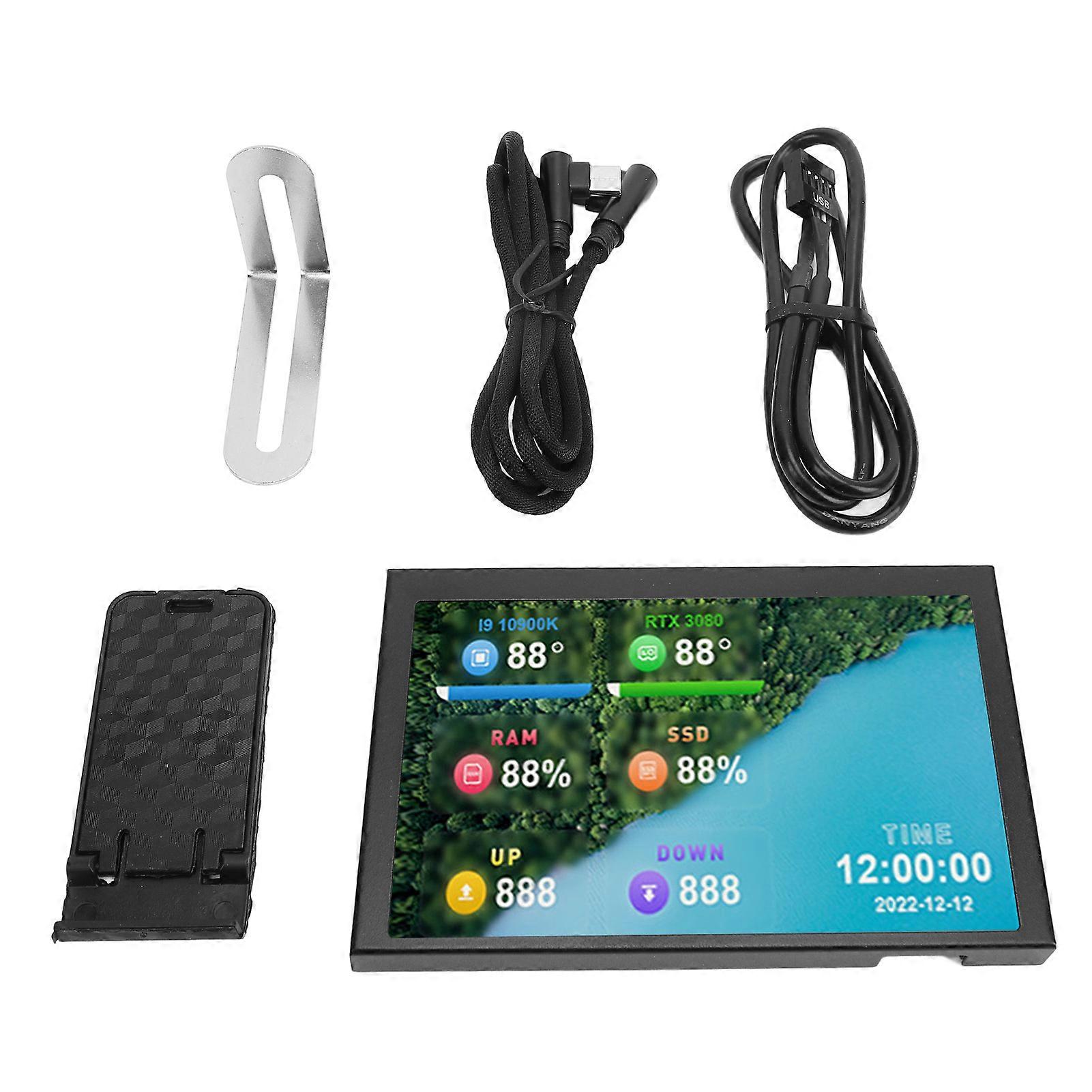 5inch Computer Temp Screen Small Portable USB Interface Intelligent Data Screen for PC Computer