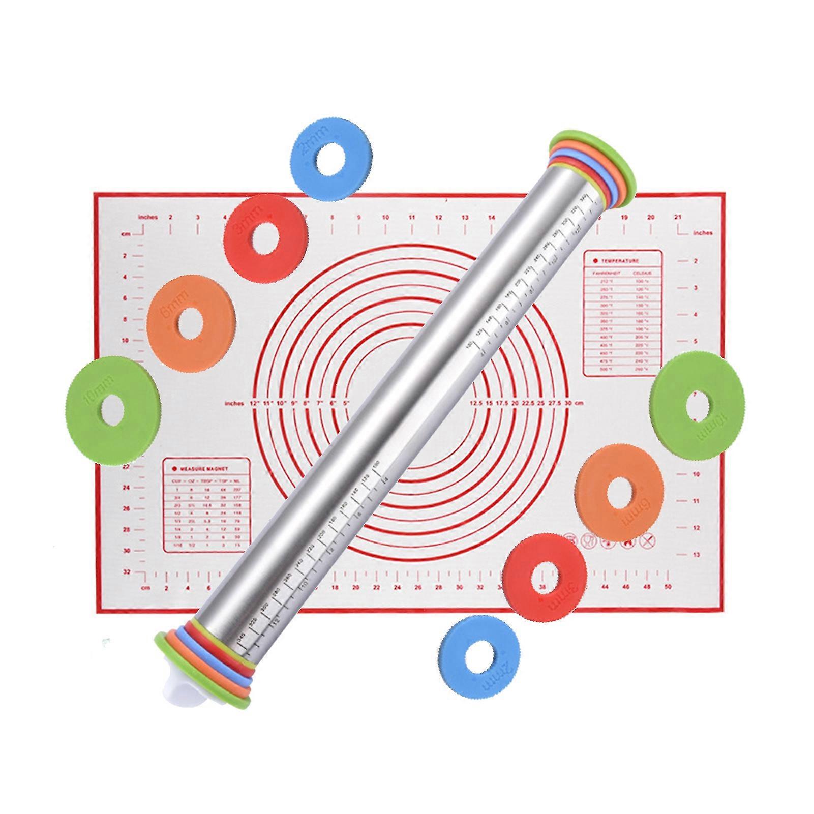 17 Inch Rolling Tools Non-stick Thickness Adjustable Stainless Steel Dough Rolling Tools for Kitchen