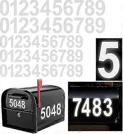 Reflective Mailbox Numbers For Outside, 5 Sets Waterproof Mailbox Numbers Stickers